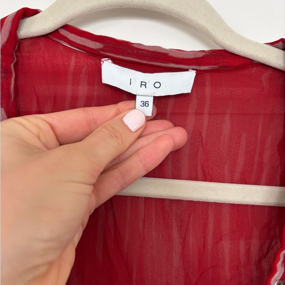 IRO Red Ruffled Mini Dress - Picture 2 of 6